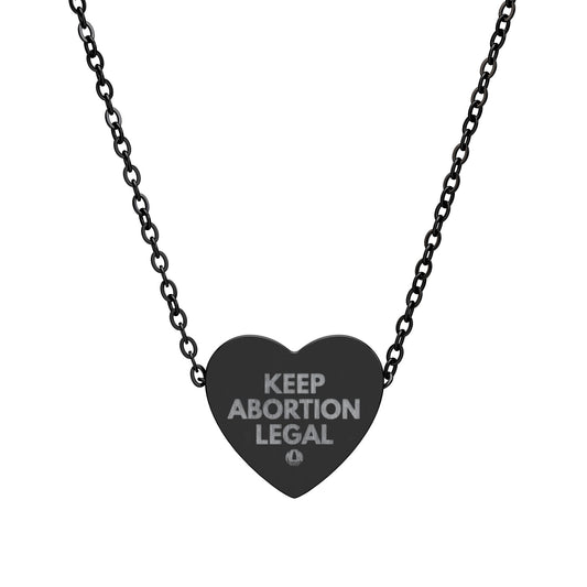 Keep Abortion Legal Heart Necklace Engraving