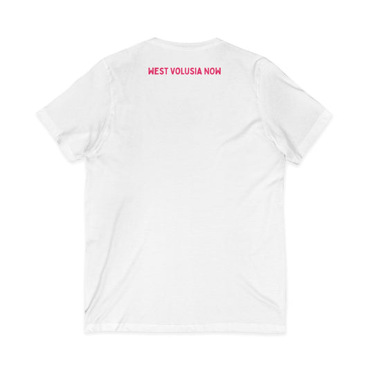 Feminists Fight Fascism West Volusia NOW Unisex V-Neck Tee