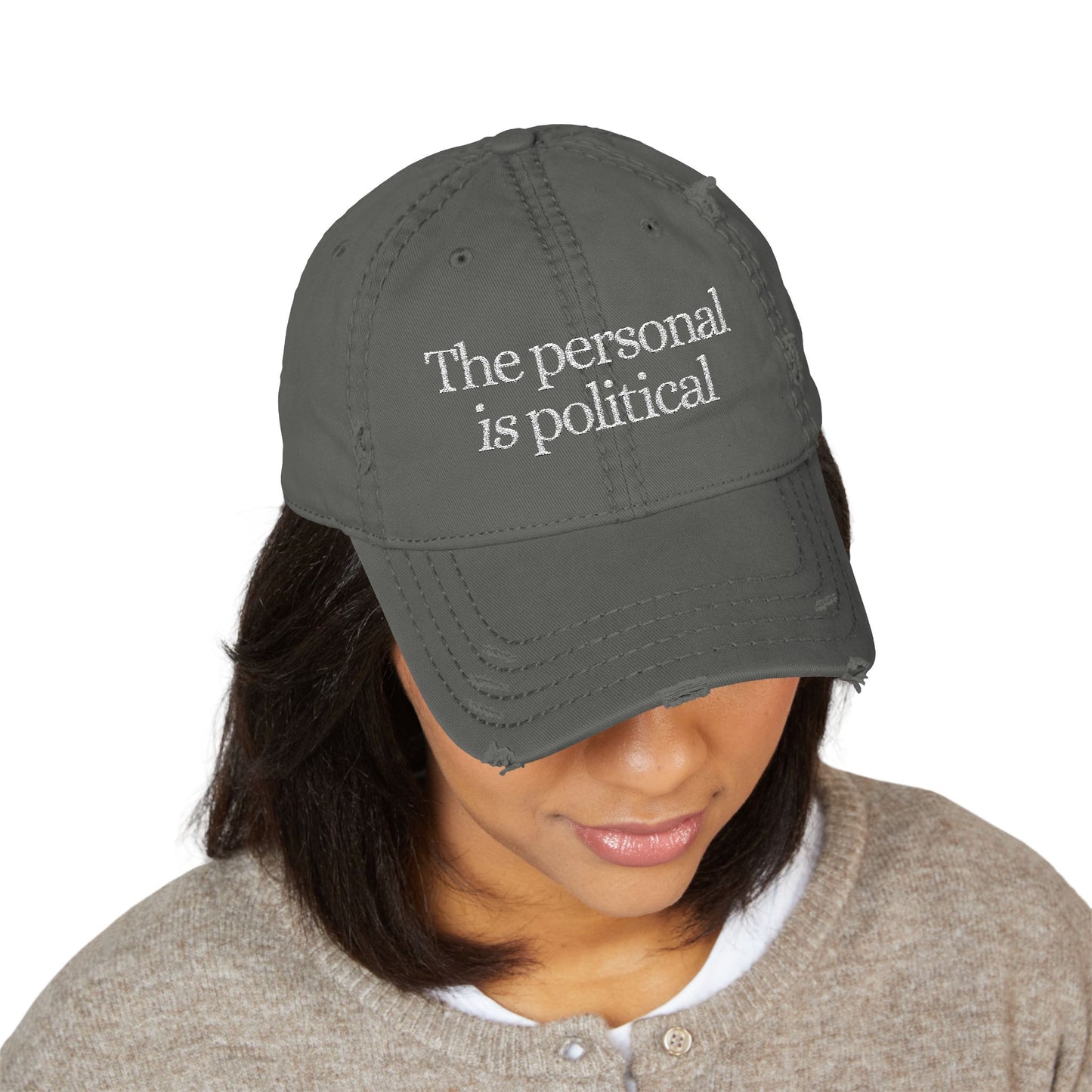 The Personal Is Political Distressed Hat (Embroidery)