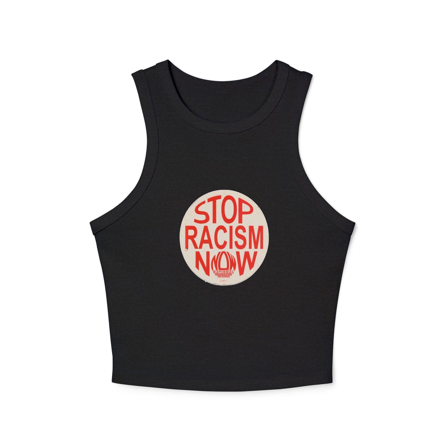 Stop Racism NOW Rib Racer Tank Top
