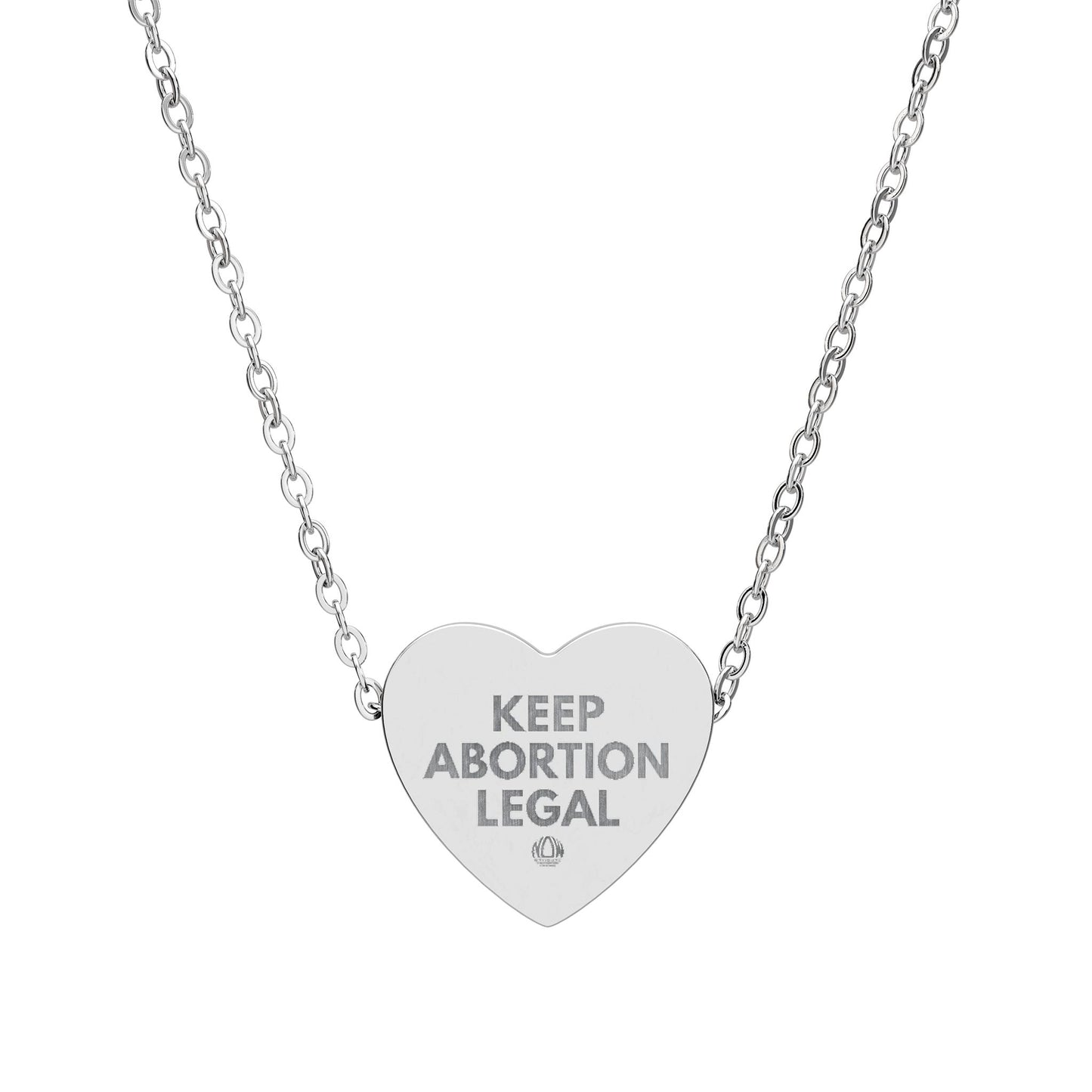 Keep Abortion Legal Heart Necklace Engraving