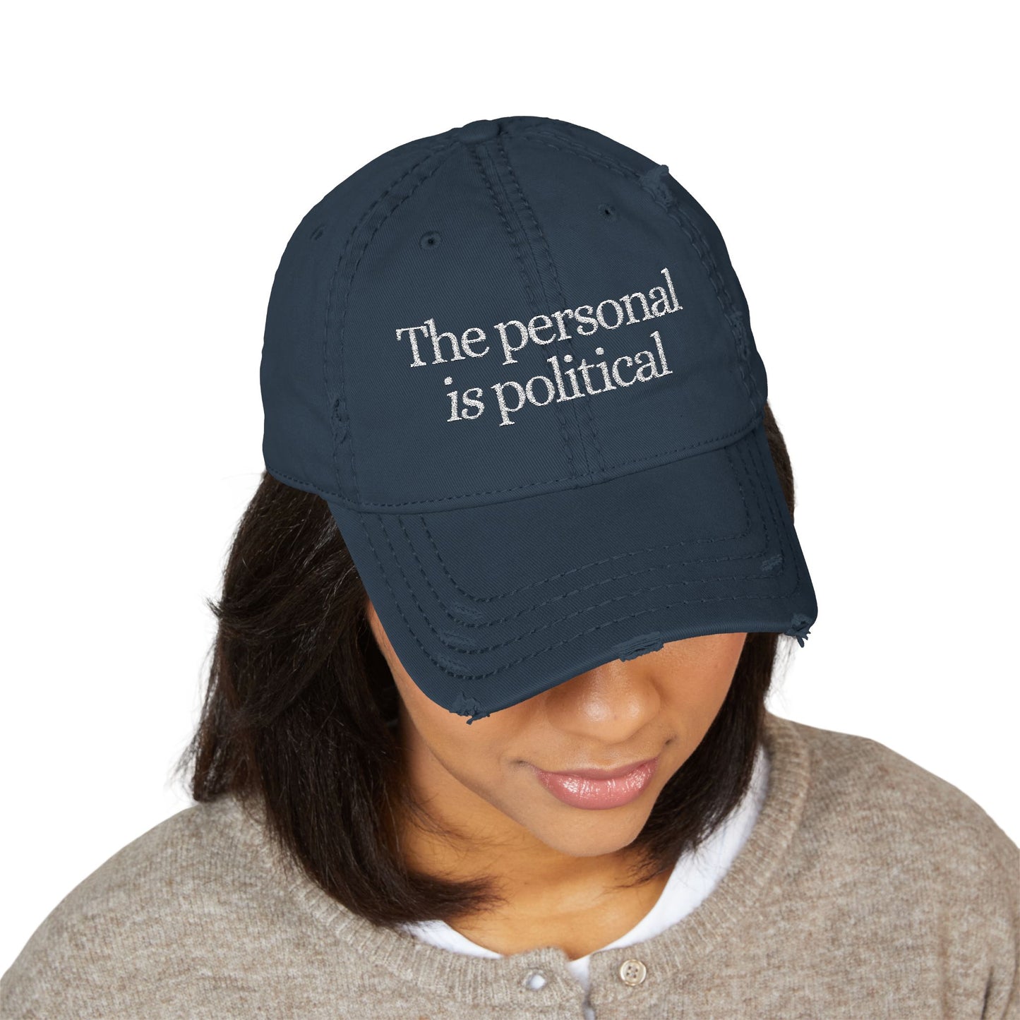 The Personal Is Political Distressed Hat (Embroidery)