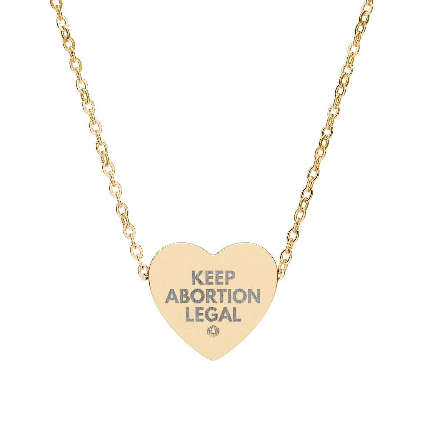 Keep Abortion Legal Heart Necklace Engraving