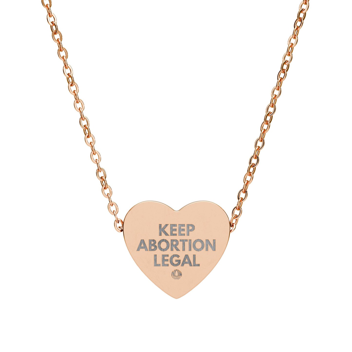 Keep Abortion Legal Heart Necklace Engraving