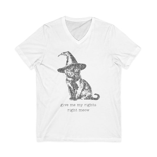 Give Me My Rights Right Meow Unisex Short Sleeve V-Neck Tee
