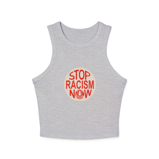Stop Racism NOW Rib Racer Tank Top